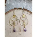 Boucles d'oreilles pendantes naturelles Alanding Yst boucles d'oreilles créoles étoile et soleil