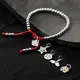 Bracelets en argent Sterling 925 avec perles de 22cm pour femmes et filles cordon de fil bijoux