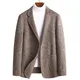 MRstuff-Blazer en laine imbibée de tweed fait à la main pour hommes petit manteau en cachemire