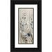 Nan 15x32 Black Ornate Wood Framed with Double Matting Museum Art Print Titled - Touch of Blue Spring II