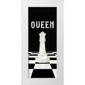 Reed Tara 12x24 White Modern Wood Framed Museum Art Print Titled - Rather be Playing Chess Pieces white panel VI-Queen