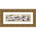 Jing Jin 32x11 Gold Ornate Wood Framed with Double Matting Museum Art Print Titled - Floral Tapestry