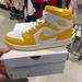 Nike Shoes | Nike Shoe Size 11 Women 9.5 Men Color Yellow White Air Jordan 1 Mid Brand New | Color: Black/White | Size: 11