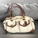 Coach Bags | Coach Ivory Canvas And Brown Leather Bag | Color: Brown/Cream | Size: Os