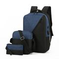 3pcs/set Student Schoolbag Women s Business Travel Shoulder Bag Outdoor Sports Backpack Office Laptop Shoulder Bag Simple Travel Bag Blue