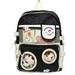 Kawaii Women s Backpack Laptop Bag Beautiful Middle School Bag Japanese Style Camping Backpack Black