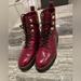 Michael Kors Shoes | New Michael Michael Kors Haskell Crocodile Embossed Leather Combat Boot | Color: Red | Size: 6