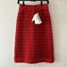 Gucci Skirts | Nwt Gucci $2200 Red Midi Boucle Knee Length Skirt Size Xs - 2 Us Bows Wool | Color: Red | Size: Xs