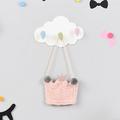 Dengjunhu 2PCS Cloud Shape Wall Key Holder Hook Hanger Coat Rack with 3 Hooks Storage Door Wall Mounted Decorative Organizer Without Drilling for Bathroom