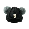 JDEFEG Bonnet Knitted Hats Doll for Boys Winter Baby Girls Cap Warm Kids Baby Care Baby Bonnet Boy Baby Products Baby Registry Search Black One Size