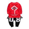 Boy Baby T-shirt Girl Clothes Set Printing Tops+Pants Letter Kid Toddler Outfits Boys Outfits Set Kids Winter Suit Boys Size 7 3 Month Baby Boy Outfit Kids Outfits Girls 7-8 Dress with Bow 3 Piece Set