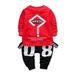 Boy Baby T-shirt Girl Clothes Set Printing Tops+Pants Letter Kid Toddler Outfits Boys Outfits Set Kids Winter Suit Boys Size 7 3 Month Baby Boy Outfit Kids Outfits Girls 7-8 Dress with Bow 3 Piece Set