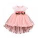 Oaktree 0-24M Flower Girl Mesh Floral Print Dress Kids Christmas Party Dresses Ball Gown