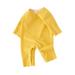 JDEFEG Baby Boy Outfit Dressy Baby Girl Boy Long Sleeve Warm Romper Cartoon Print Jumpsuit Autumn Winter Sleepwear Pajamas Outfits Clothes Baby Boys Gentlemen Romper Cotton Yellow 90