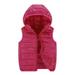 Child Kids Toddler Baby Boys Girls Sleeveless Winter Solid Coats Hooded Jacket Vest Outer Outwear Outfits Clothes Winter Coat Boys 14 Toddler Boy down Jacket No Hood Toddler Vacation Kids Windbreaker