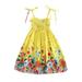 KmaiSchai Dresses For Kids 9-10 Clothes Straps Beach Girls Floral Dress Bohemian Kids Princess Toddler Girls Dress&Skirt Youth Girls Dresses Casual Dress Girls Size 8 Concert Dress For Girls La