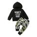 JDEFEG 3 Month Kids Toddler Baby Girls Boys Autumn Winter Print Cotton Long Sleeve Pants Tops Hooded Hoodie Sweatshirt Pullover Outfits Clothes Boys Summer Clothes Size 6T Cotton Black 70