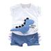JDEFEG Boys Pajama Sets 4T Boys Clothes Lot Toddler Tops Outfitsshort Sleeve Tank Topdaily2Pc Outfits 12 Months Shorts Baby Layette Set Cotton Blend White 90