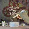 Veilleuse LED créative avec stylo pour enfants tableau de notes lampe de vacances bricolage