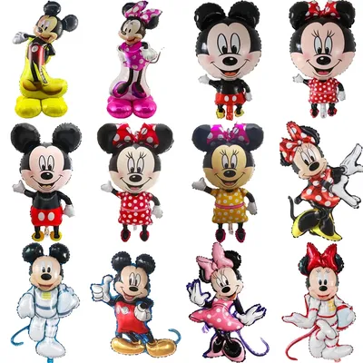 Ballon de dessin animé Mickey et Minnie sur pied décoration de fête d'anniversaire en aluminium