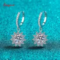 Smyoue – boucles d'oreilles en forme de goutte d'eau pour femmes en or blanc plaqué or 1-2ct en