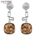 Xuping – boucles d'oreilles couleur Rhodium avec cristal de haute qualité pour femmes bijoux à la