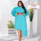 Robe longue en mousseline de soie grande taille vêtements pour femmes mode automne L-4XL couleur