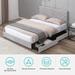 Mixoy Bed Frame with Drawers,Velvet Upholstered Platform Bed Frame with Adjustable Headboard