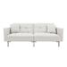 Contemporary Style Linen Upholstered Loveseat Sofa, Convertible Folding Futon, Sofa Bed with 2 Pillow