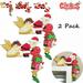 2Pcs Red Christmas Door Decorations Seasonal Decor Ideal Gift Merry Christmas Indoor Santa Claus Elk Winter Christmas Decor 20*10*3cm