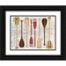 Fielding Edward M. 24x19 Black Ornate Wood Framed with Double Matting Museum Art Print Titled - Canoe Paddles and Oar