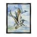 Stupell Industries Pelicans Aloft Bird Flight Trio Painting Jet Black Floating Framed Canvas Print Wall Art Design by Paul Brent