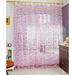 Bidobibo Leaf Embroidered Sheer Panel Long Window Crushed Gauze Room Curtain Voile Tulle Window Drapery Rod Pocket