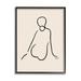 Stupell Industries Female Sitting Doodle Line Nude Drawing Graphic Art Black Framed Art Print Wall Art Design by Elizabeth Tyndall