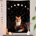 Aesthetic Fox Moon Phase Vertical Tapestry Trippy Animal Floral Witchy Tarot Tapestry Wall Hanging for Bedroom Black Fall Maple Leaves Tapestries Poster Blanket College Dorm Home Decor (40X60)