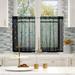 Bazaahm Black Metallic Kitchen Curtains Rod Pocket Polka Dot Sheer Tier Drapes for Bathroom Window 28â€�W x 24â€�L 2 Panels