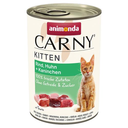 Sparpaket: 24x400g animonda Carny Kitten Rind, Huhn & Kaninchen Katzenfutter nass