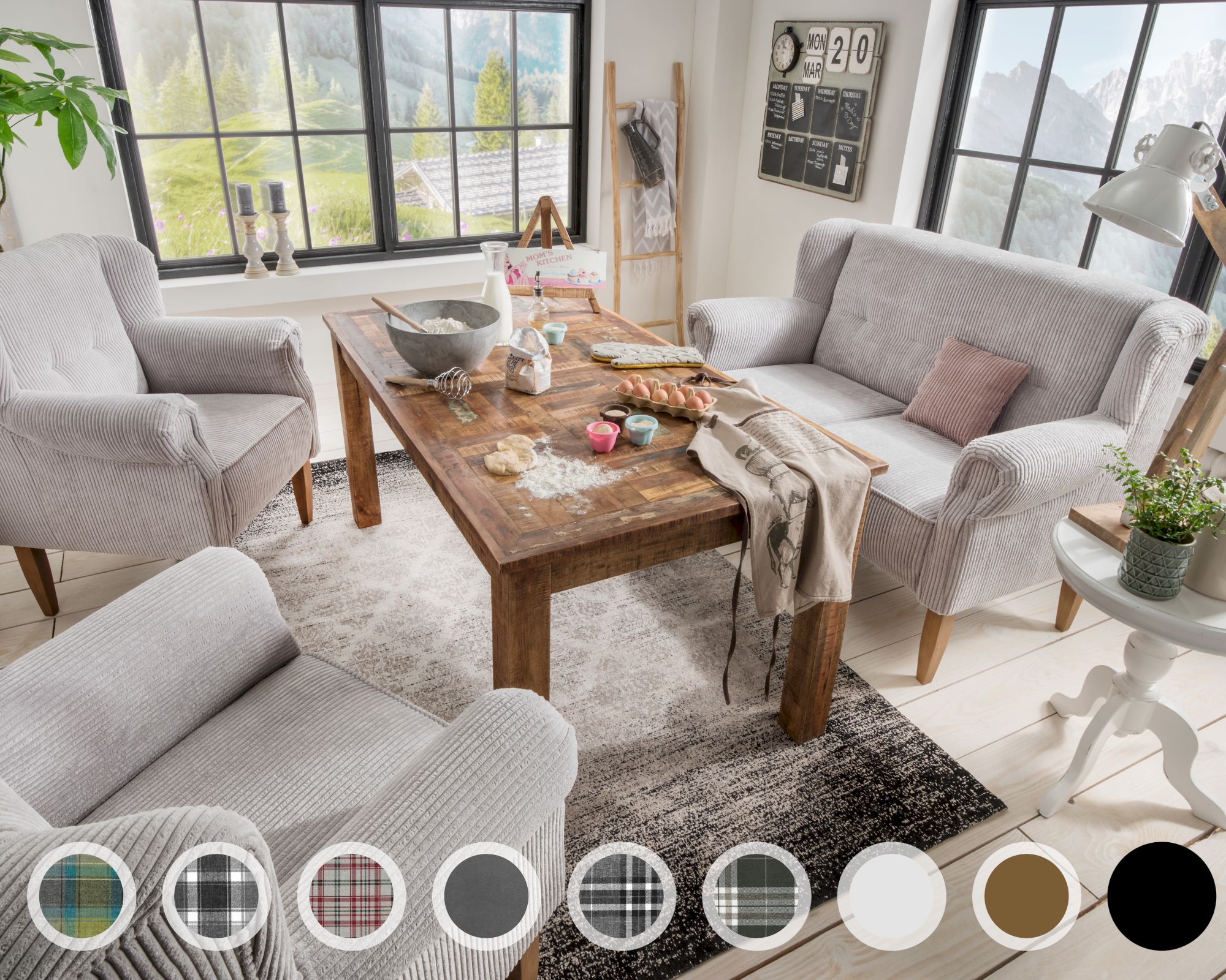 Massivholz »Pavolo« Tischsofa 3-Sitzer / PK D 4809 / Buche natur