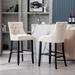 Carter 29" Linen Fabric Tufted Upholstered Bar Stool (Set of 2) - N/A