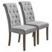 2pcs Aristocratic Style Dining Chairs with Tufted Back and Wood Legs