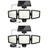 Lepro 2-Packs Solar Flood Lights for Outside WL5000 Motion Activated Security Lights Separate Solar Panel 3 Adjustable Head 270Â° Wide Lighting Angle IP65 Waterproof Wall Lamp for Porch Yard Garage