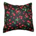 Cotton Cherries Print Fruits Decorative Throw Pillow/Sham Cushion Cover Black