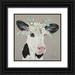 Hollihocks Art 26x26 Black Ornate Wood Framed with Double Matting Museum Art Print Titled - Patience the Cow