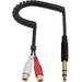 1/4 to RCA Female Adapter Cable Dual RCA to 1/4 Inch Cable Coild Spring 6.35mm 1/4 inch Male to 2RCA Female Y Splitter Stereo Cable 2.6ft