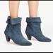 Free People Shoes | Free People Women's 9 Blue Suede Adella Booties | Color: Blue | Size: 38
