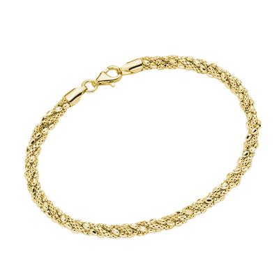 Smart Jewel - Armband Fantasiekette, gedreht, Silber 925 Armbänder & Armreife 1 ct Gold Damen