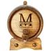 Trinx Split Letter Monogram Personalized Oak Aging Barrel & Whiskey Glasses Wood in Brown | 14 H x 13.5 W x 1 D in | Wayfair