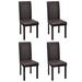 Latitude Run® Dining Chairs Side Chair w/ Solid Wood Legs for Kitchen Faux Leather Faux Leather/Wood/Upholstered in Brown | Wayfair