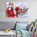 The Holiday Aisle® Santa Claus Christmas - Floater Frame Painting on Canvas in Red | 24 H x 32 W x 1.5 D in | Wayfair