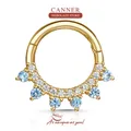 CANNER – boucles d'oreilles en argent Sterling 925 pour femmes 1 pièce bleu rose or 18K bijoux